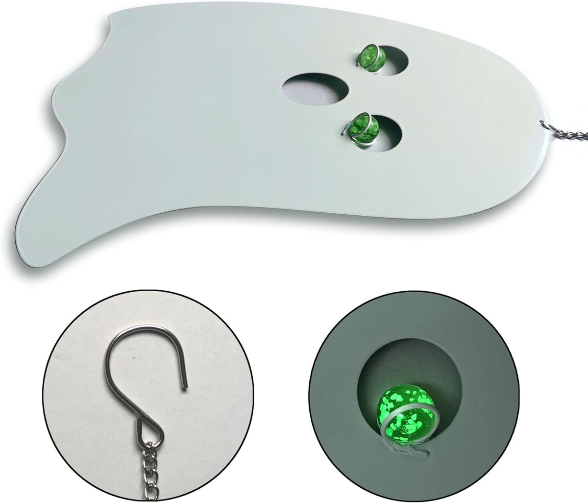 WAIU Outdoor Metal Hanging Ghosts, Halloween Decoration, Glow-in-The-Dark Ghosts, Silhouette