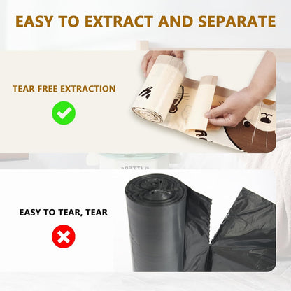 VOK 8 Gallon Trash Bags with Otters Printed, Drawstring Medium Garbage Bags, Tear-Resistant &