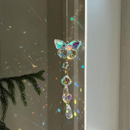 Crystal Butterfly Suncatcher for Windows Hanging Prism Ornament Indoor Rainbow Maker Home Sun