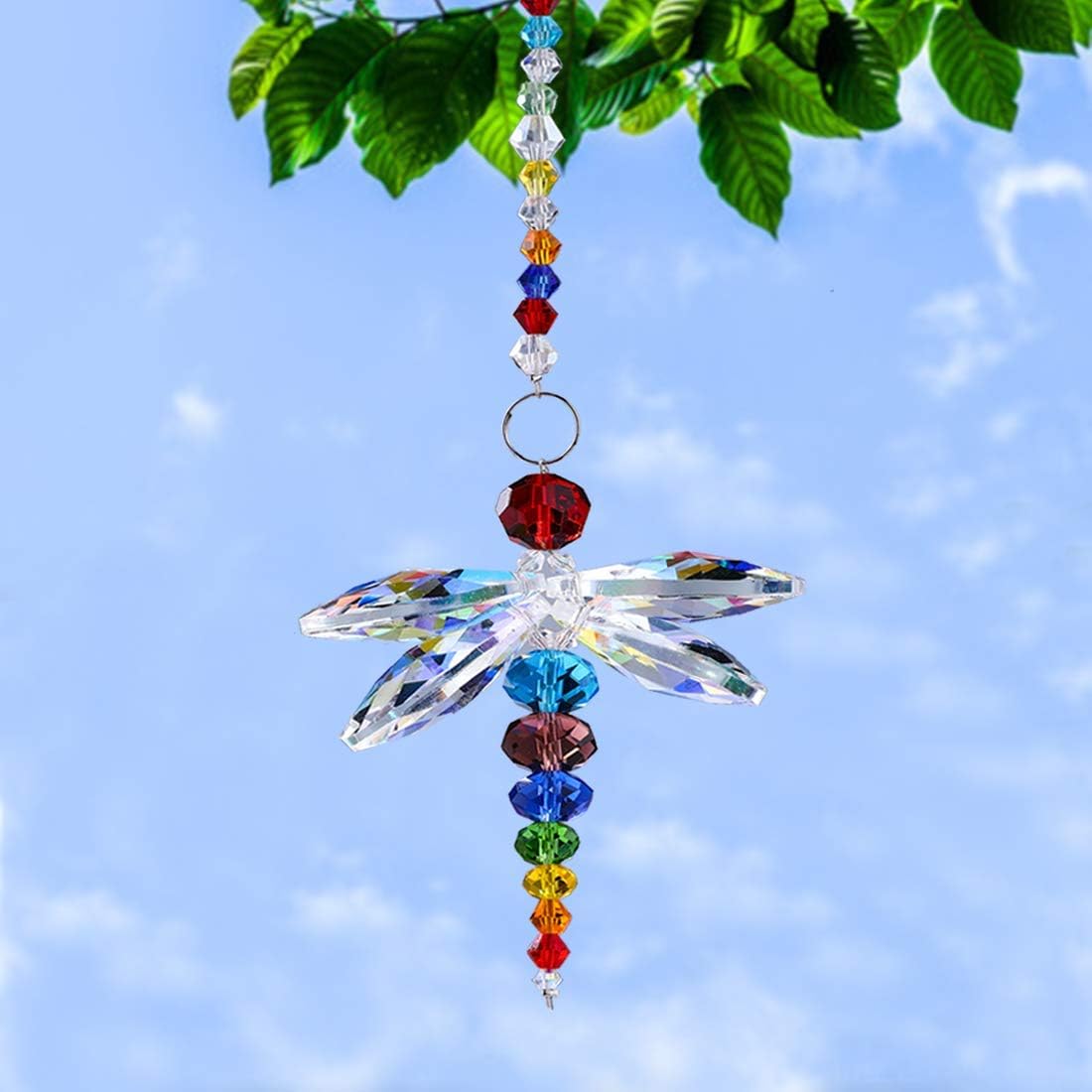 H&D Window Dragonfly Pendant Crystal Suncatcher Fengshui Rainbow Maker