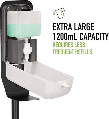 Alpine Automatic Hand Sanitizer Dispenser - Touchless Soap Dispenser with Floor Stand for