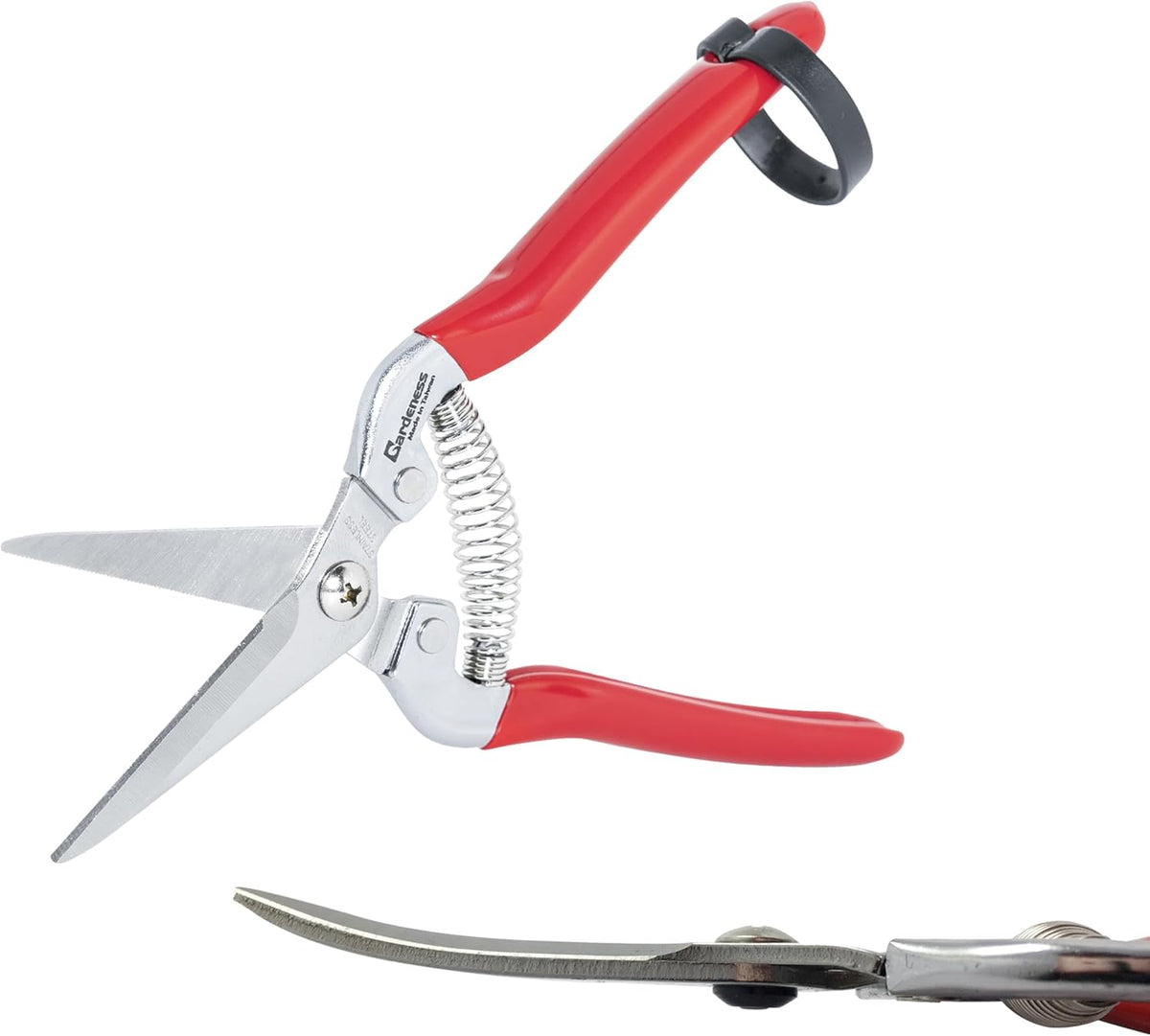 Gardeness 12PCS Pruning Shear Curved Pruning Snip with Stainless Steel Serrated Blade, Screw Micro