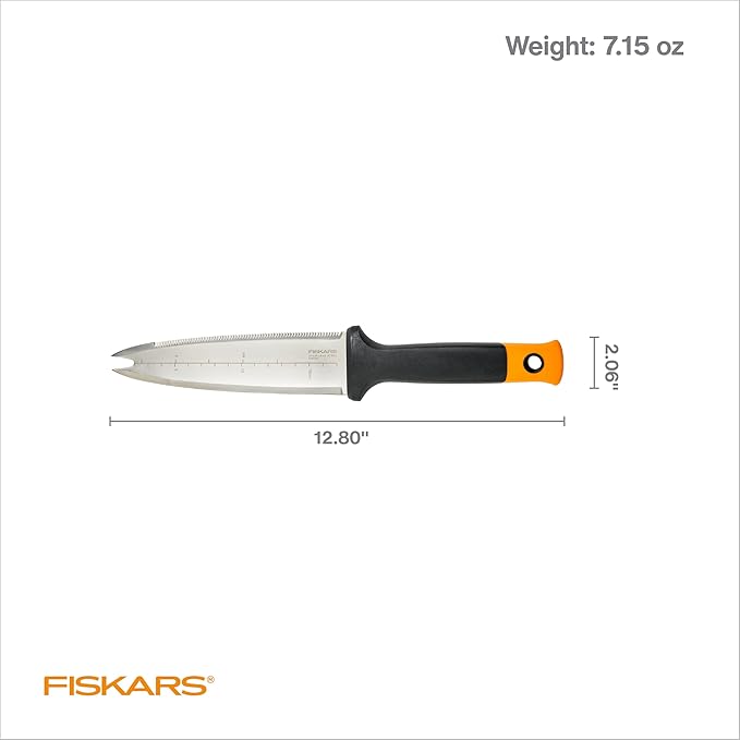 Fiskars Hori Hori Garden Knife with Sheath, Multi-Purpose Heavy Duty Gardening Hand Tool for