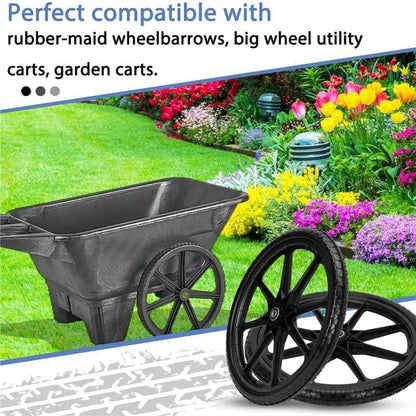 Upgraded 20" Flat Free Wheels Compatible with rubbermaid Wheelbarrow Tires, 20" Flat Free Tires