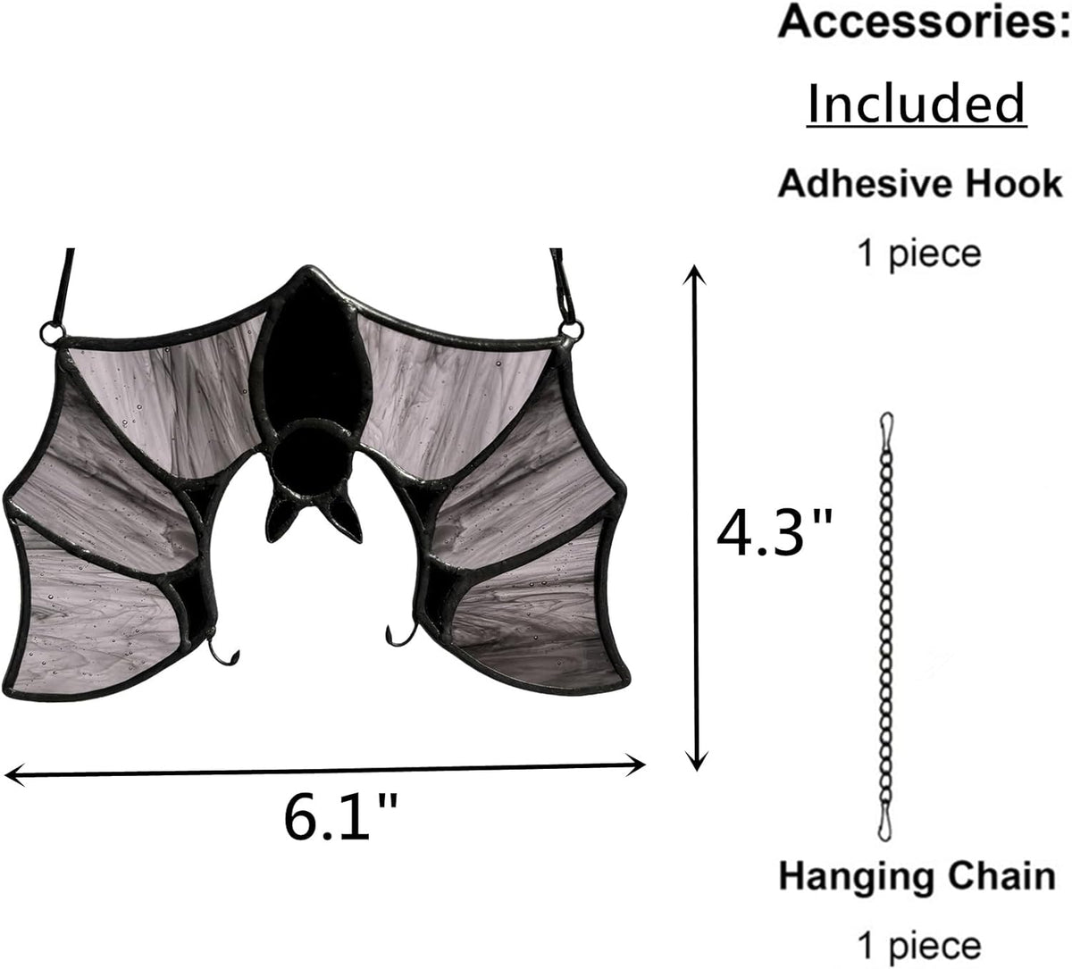 Stained Glass Bat Decor Window Hangings Ornament, Gothic Bat Suncatcher Halloween Decorations
