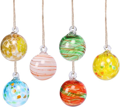 VCUTEKA Hanging Garden Gazing Ball, Hand-Blown Glass Witch Ball for Outdoor Garden Décor, 6pcs 3"