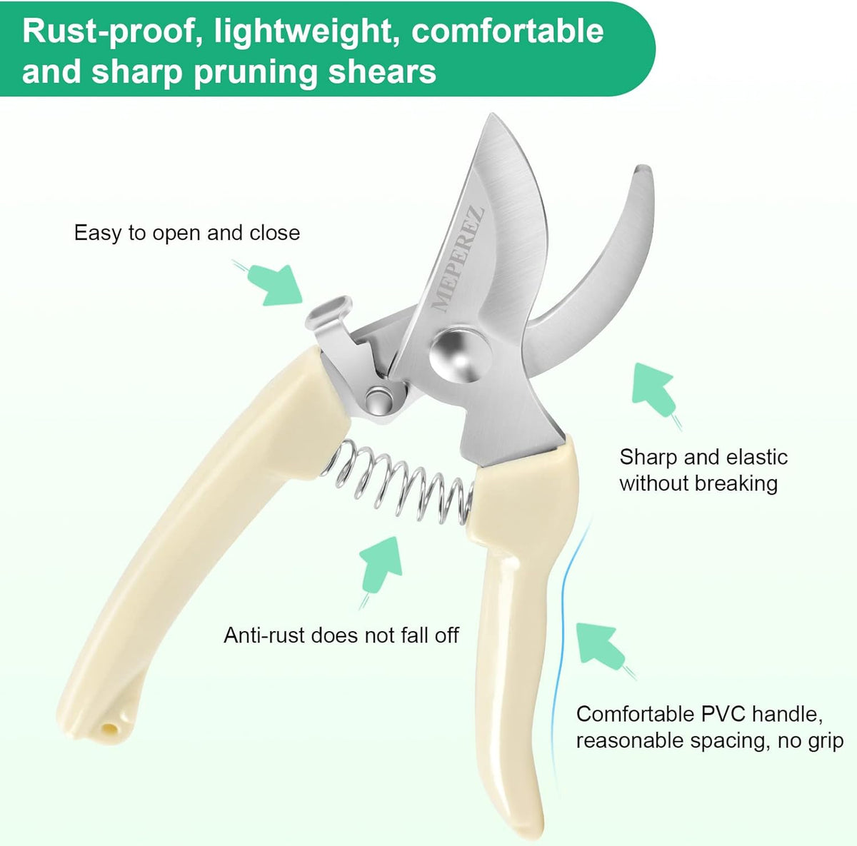 Premium garden shears, meperez pruning scissors gardening tools, pruners for flower, bushes, rose