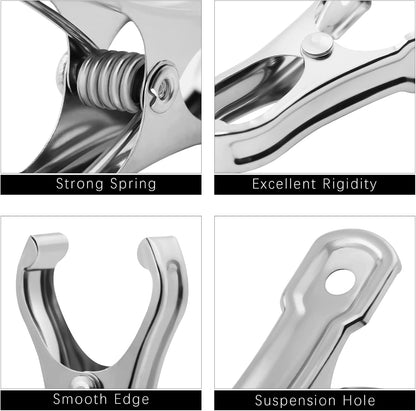 Aodaer 60 Pieces Stainless Steel Garden Clip with Strong Grip Heavy Duty Greenhouse Clips Anti-wind