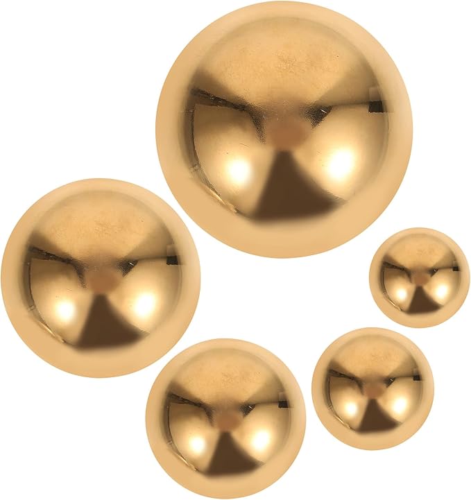 5Pcs Golden Stainless Steel Gazing Spheres Reflective Half Ball Garden Decor for Unique Photography
