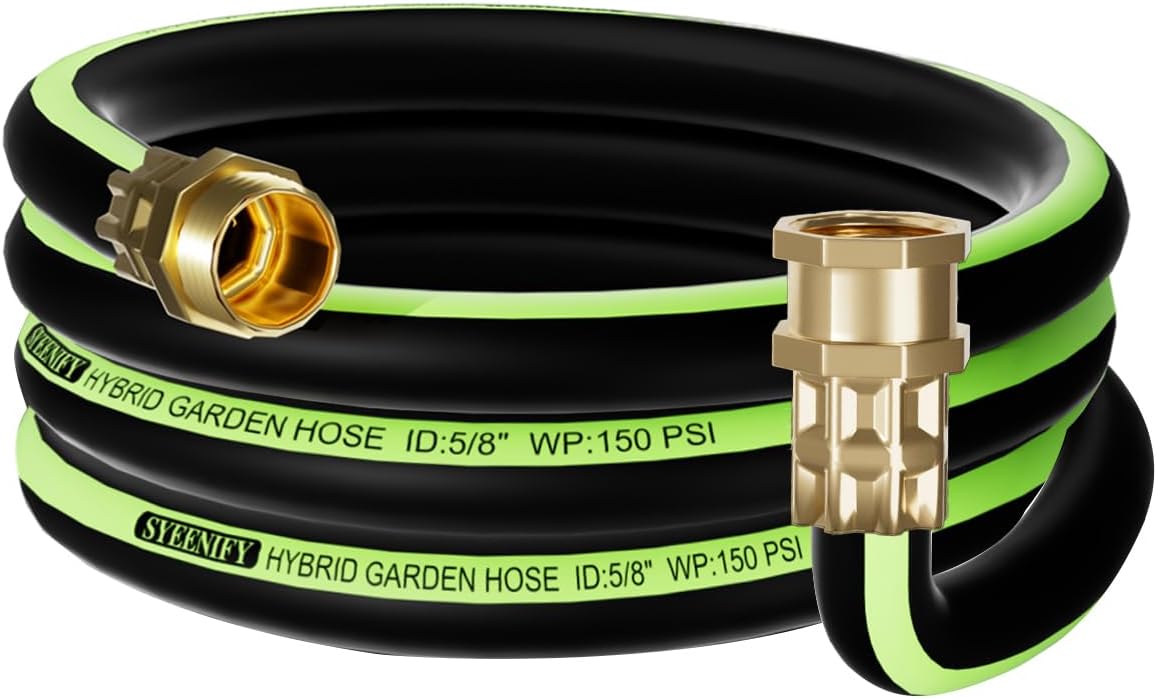 SYEENIFY Garden Leader Hose 5/8 in. x 6 ft Short Water Hose Male/Female Heavy Duty Hybrid Garden