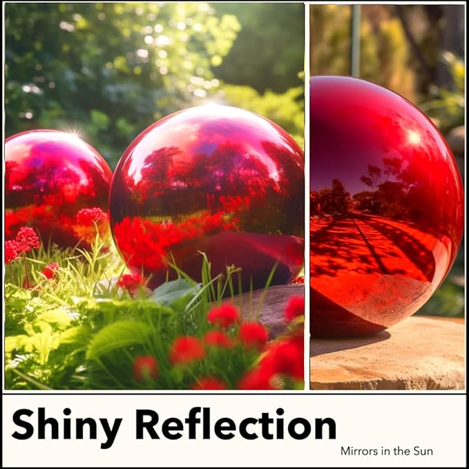 10 Inch Stainless Steel Gazing Globe,v2croft Hollow Ball Mirrored Surface Polished Shiny