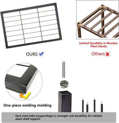 Twhep 5-Tier Iron Plant Stand - Modern Multi-Functional Shelf for Balcony & Garden