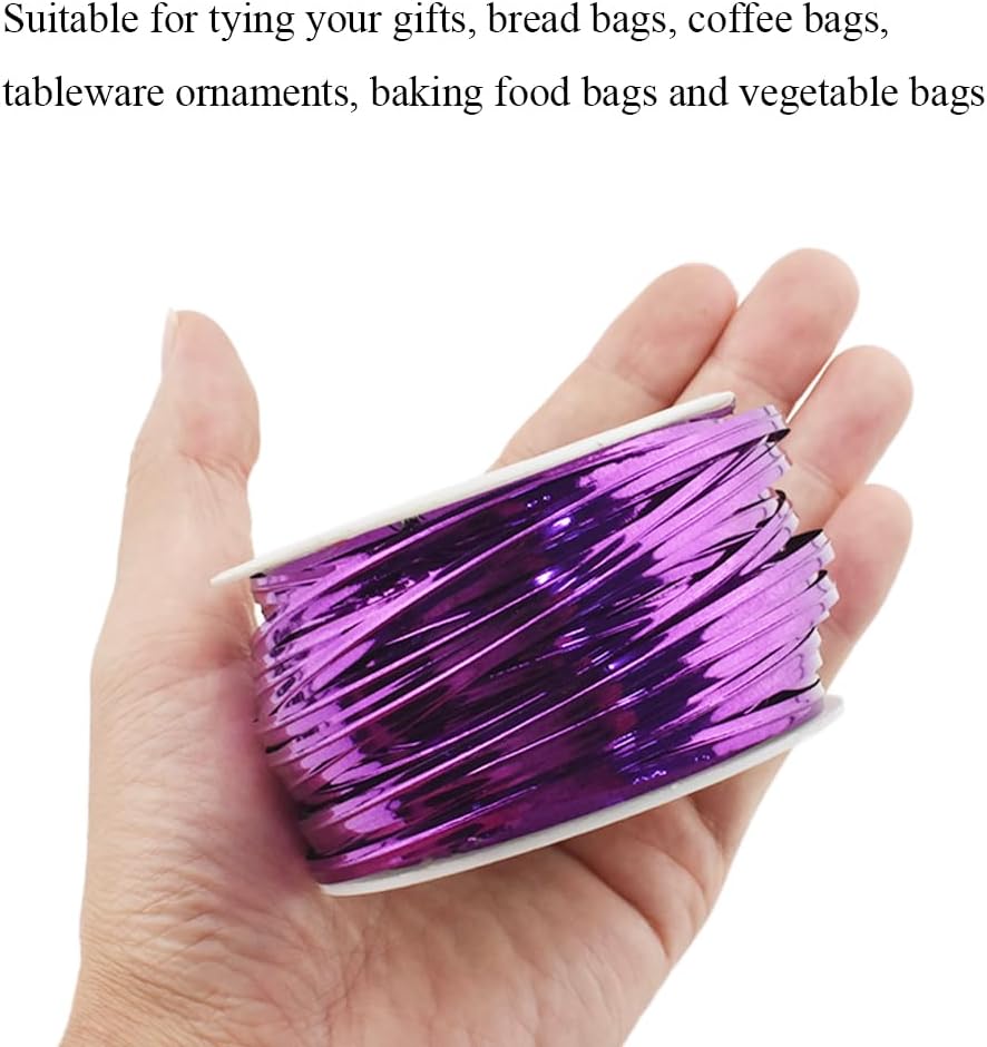 HAHIYO 100Yards/300Feet/91M Purple Metal Twist Ties Bread Candy Coffee Bag Ties Plant Garden Twist