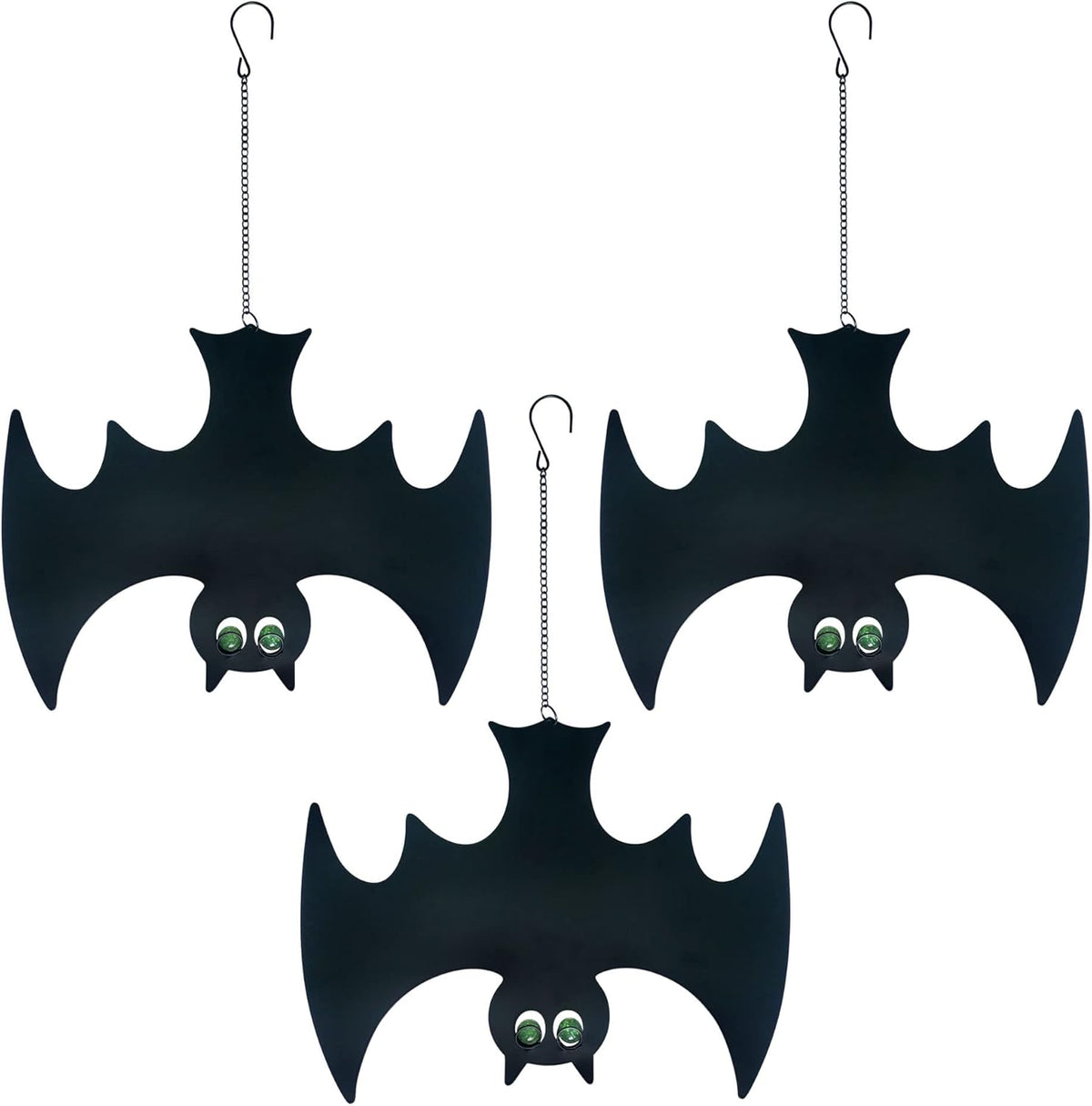 Outdoor Metal Bats, Halloween Decoration, Glow-in-The-Dark Hanging Bats, Silhouette Pendant