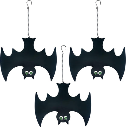 Outdoor Metal Bats, Halloween Decoration, Glow-in-The-Dark Hanging Bats, Silhouette Pendant
