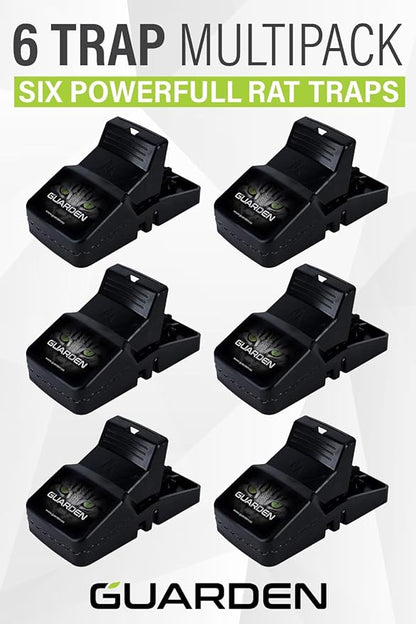 Rat Trap Six Pack - Indoor and Outdoor Traps for Mice, Voles, Rats, Chipmunks - Easy to Set