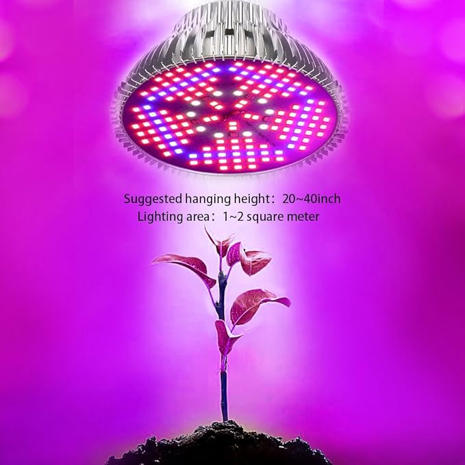 100W Led Grow Light Bulb Full Spectrum,Plant Light Bulb with 150 LEDs for Indoor Plants,E26/E27