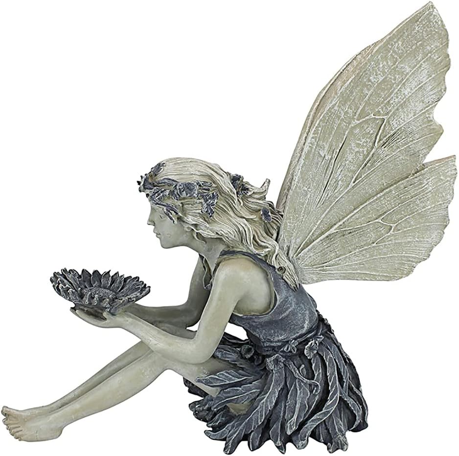 Outdoor Garden Fairy Statue Ornaments, Angel Sculpture Realistic Figurine Decor, Antique Resin