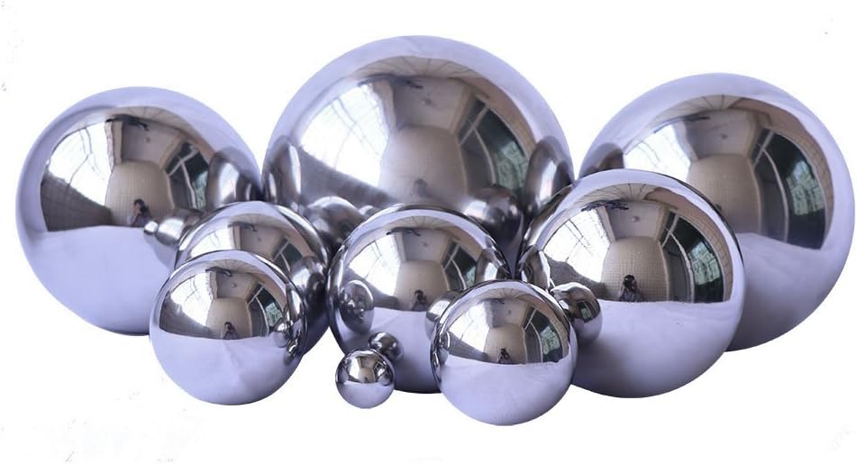 Pack of 2, Stainless Steel Hollow Gazing Ball Mirror Polished Shiny Sphere for Home Garden Ornament