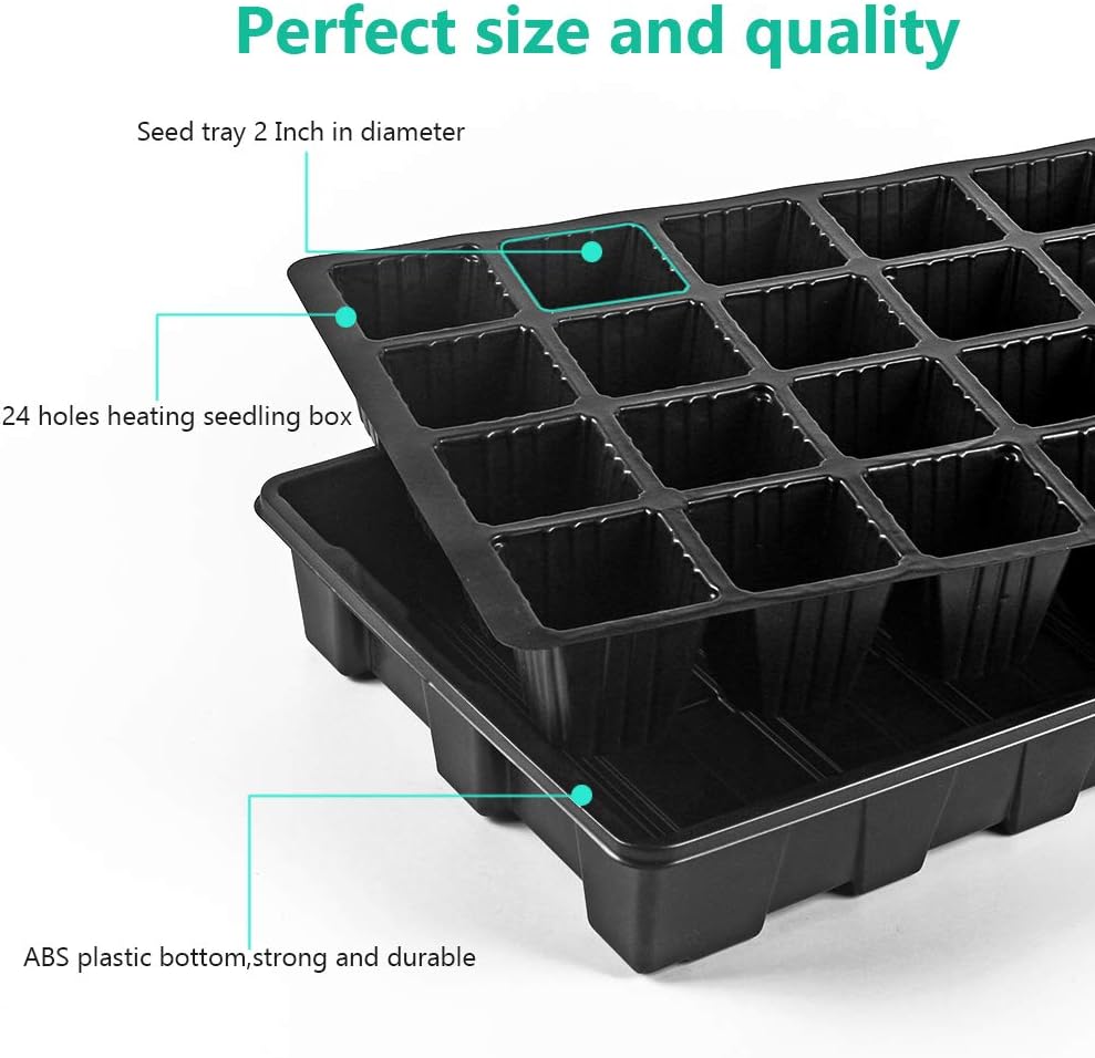 240 Cells -24 Grow Trays with Humidity Dome and Cell Insert - Mini Propagator for Seed Starting and