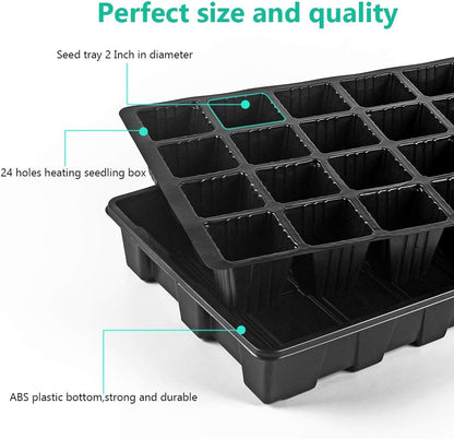 240 Cells -24 Grow Trays with Humidity Dome and Cell Insert - Mini Propagator for Seed Starting and