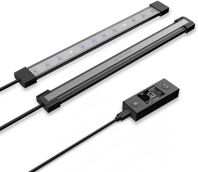AC Infinity IONBEAM U2, Targeted Spectrum UV LED Grow Light Bars 11”, 2-Bar Lighting Kit with 365nm