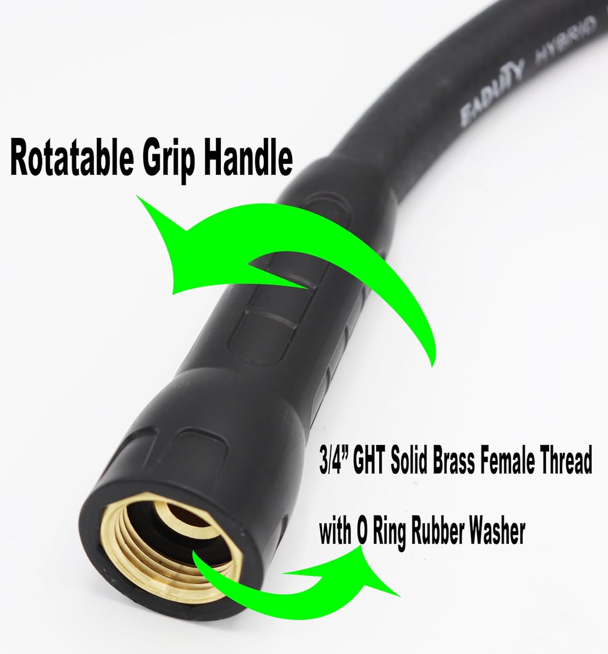 Hybrid Lead In Garden Hose 5/8 IN. x 10 FT, Heavy Duty, Lightweight, Flexible with Rotatable Grip
