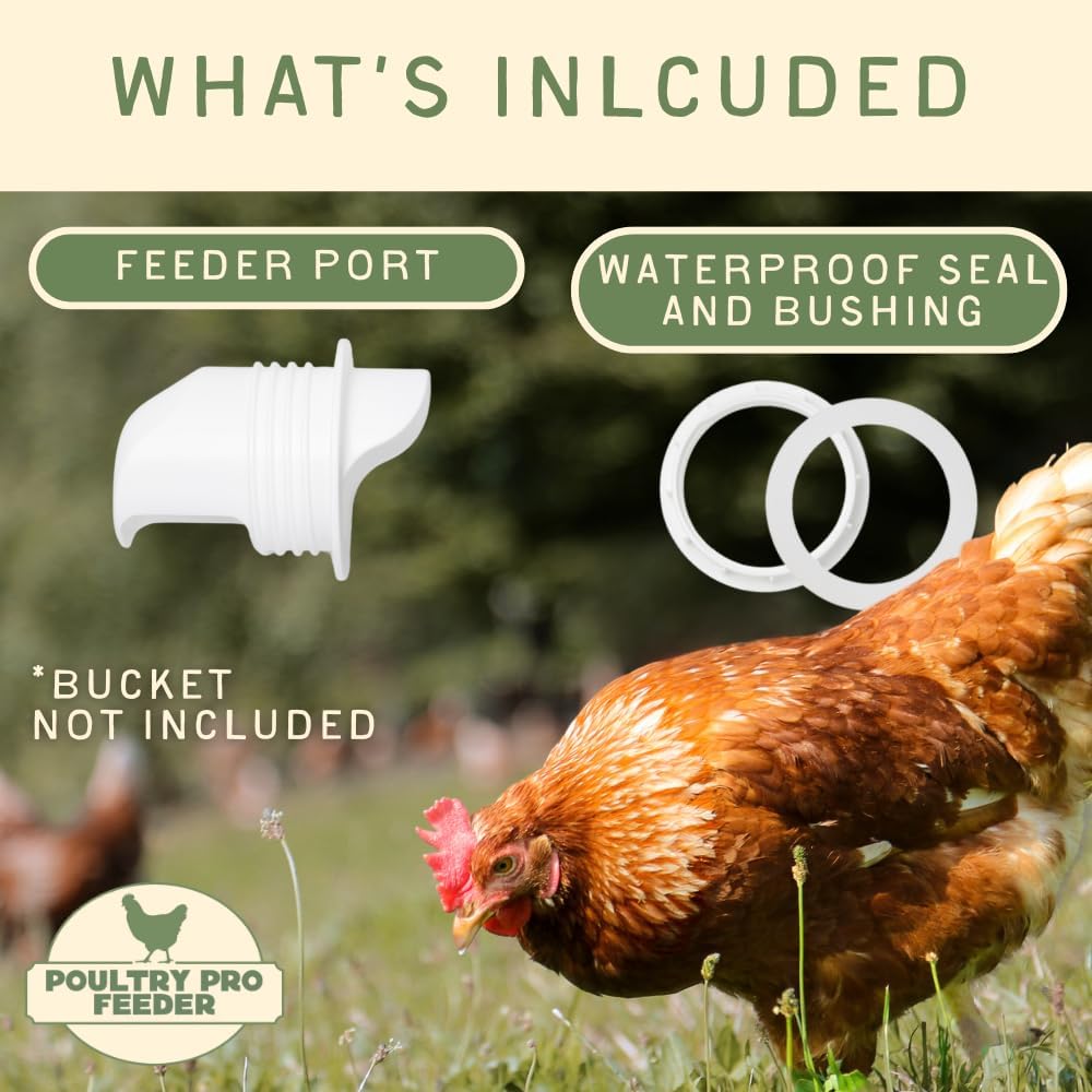 The Original Poultry Pro Feeder DIY Port PVC Gravity Fed Chicken Feeder | Single Port Chicken
