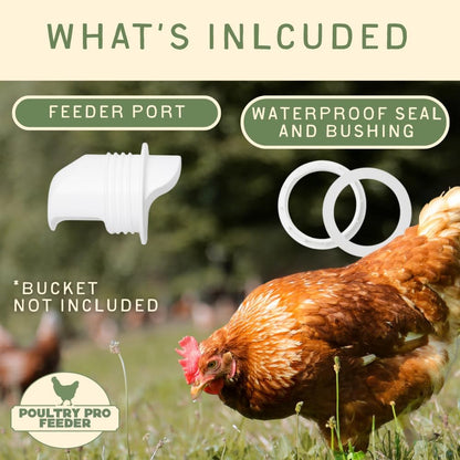 The Original Poultry Pro Feeder DIY Port PVC Gravity Fed Chicken Feeder | Single Port Chicken