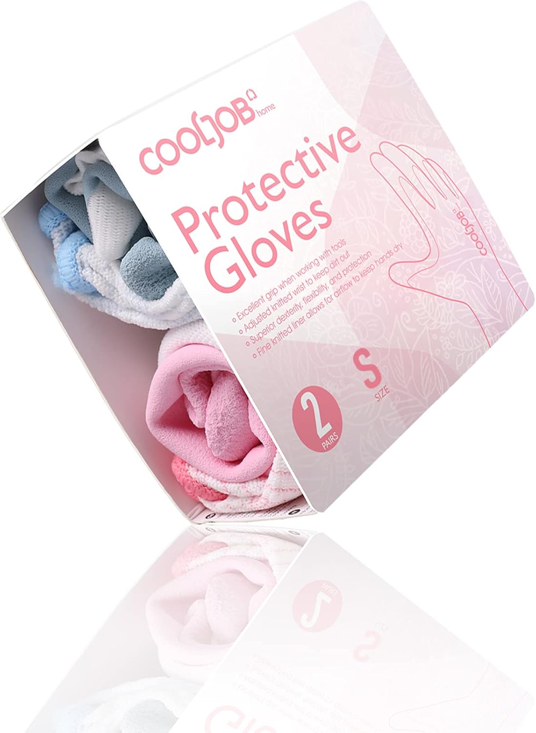 COOLJOB 2 Pairs Gardening Gloves for Women Ladies, Breathable Rubber Coated for Yard Garden