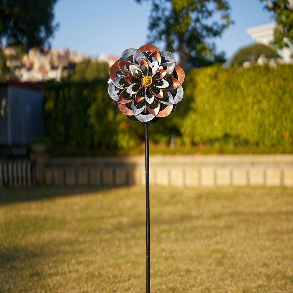 VEWOGARDEN 360° Outdoor Metal Wind Spinners Kinetic Wind Sculptures & Spinners for Yard Garden Lawn