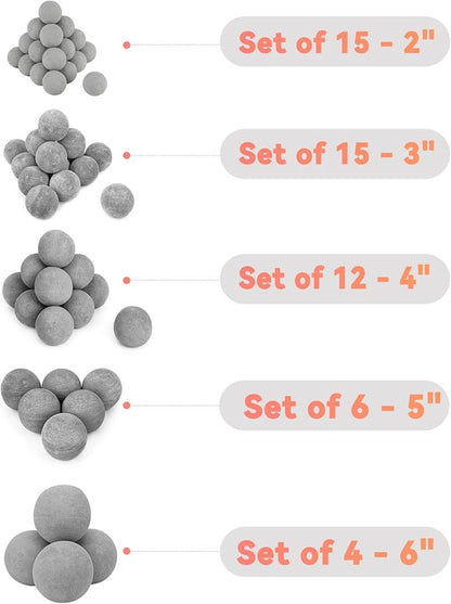 Skyflame 2" Fireplace Balls for Gas Fireplace, 25-Pack Round Ceramic Ball Set for Indoor/Outdoor