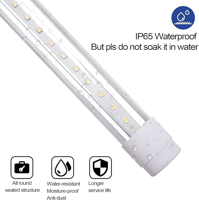JCBritw Standing LED Grow Light，Adjustable 2ft T8 Bar Plant Light, White 4500K Full Spectrum Plant