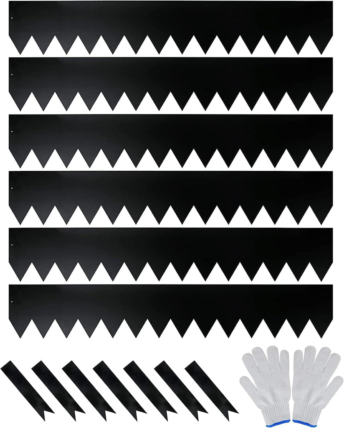 Worth Garden 6-Pack Galvanized Steel Landscape Edging with Black Powder Coating - 40" L x 6.5" H