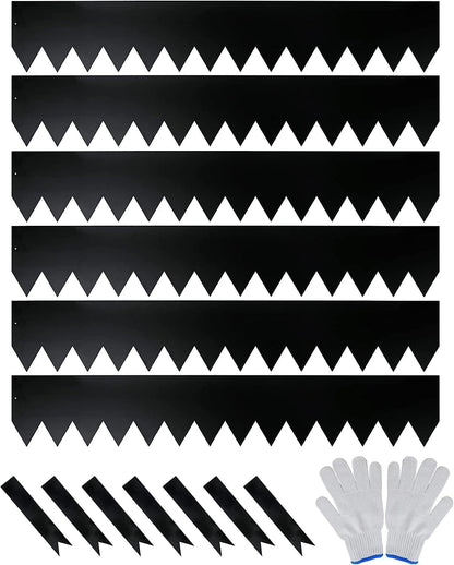 Worth Garden 6-Pack Galvanized Steel Landscape Edging with Black Powder Coating - 40" L x 6.5" H