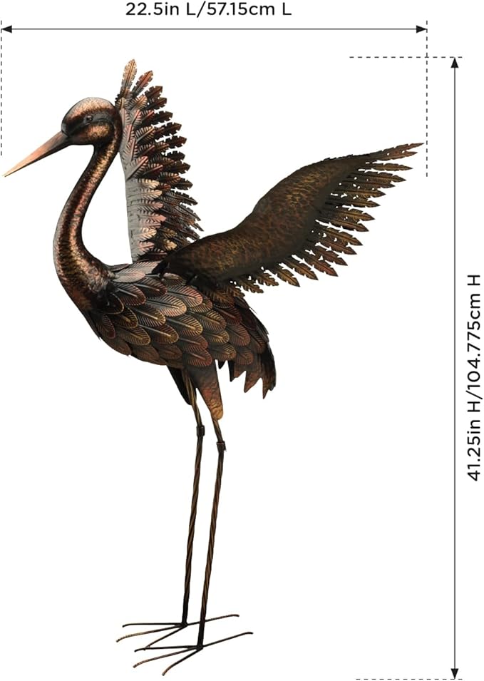 Regal Art & Gift Outdoor Garden Décor, Unique Bird Sculpture, Rustic Metal Bird Statues, Garden