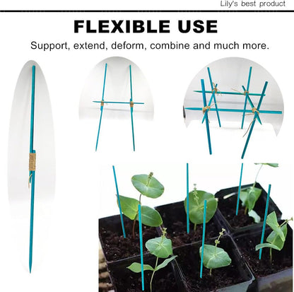HOPELF 50 Pack 12" Bamboo Plant Stakes for Wood Garden Sticks，Wooden Plant Supports，Indoor