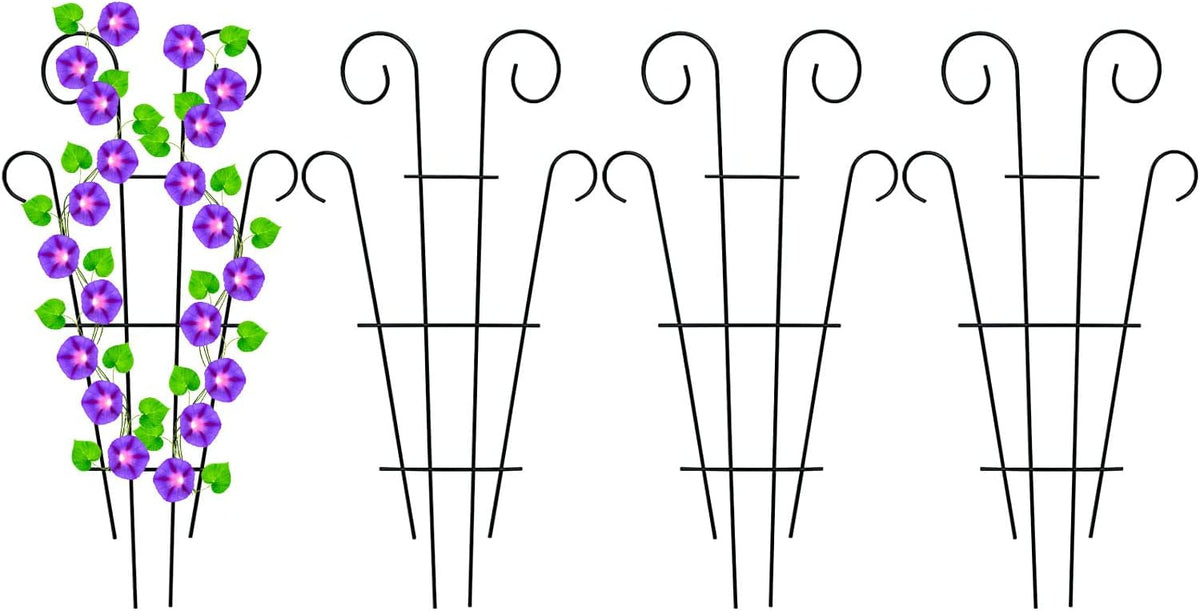 4 Pack 23'' Metal Garden Trellis for Climbing Plants Outdoor, Indoor Plant Trellis Support for