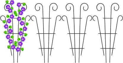 4 Pack 23'' Metal Garden Trellis for Climbing Plants Outdoor, Indoor Plant Trellis Support for