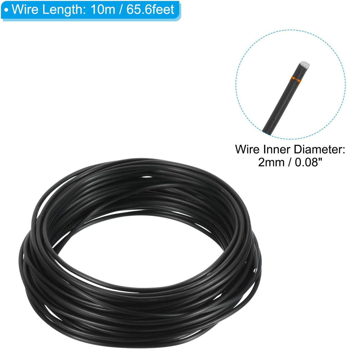 PATIKIL 2.0mm Bonsai Training Wire, 2 Rolls Floral Wire Stems Anodized Aluminum Tree Wire 65.6 Feet