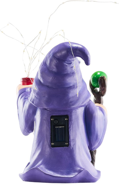 Resin Gnome Statue Outdoor Decor Waterproof Firework Solar LED Lights Gnomes Garden Sculpture