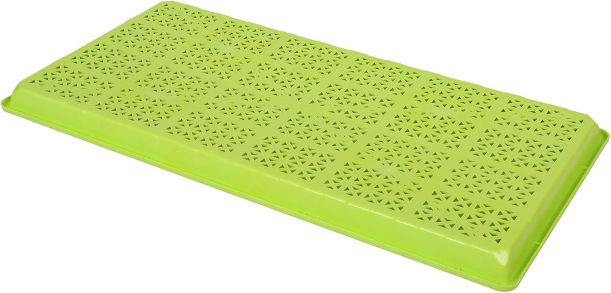 SUNPACK 10" x 20" Heavy Duty Mesh Plastic Seed Starting Tray, Lime Green, 1" (Pack of 30) - Ensures