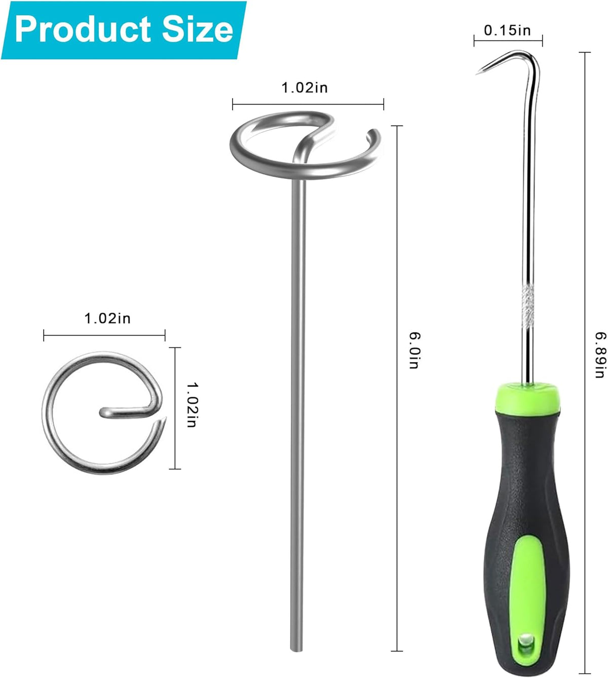 Landscape Fabric Stake, 6-inch Galvanized Round Head Landscape Nail Steel Anti Bending Weed Barrier