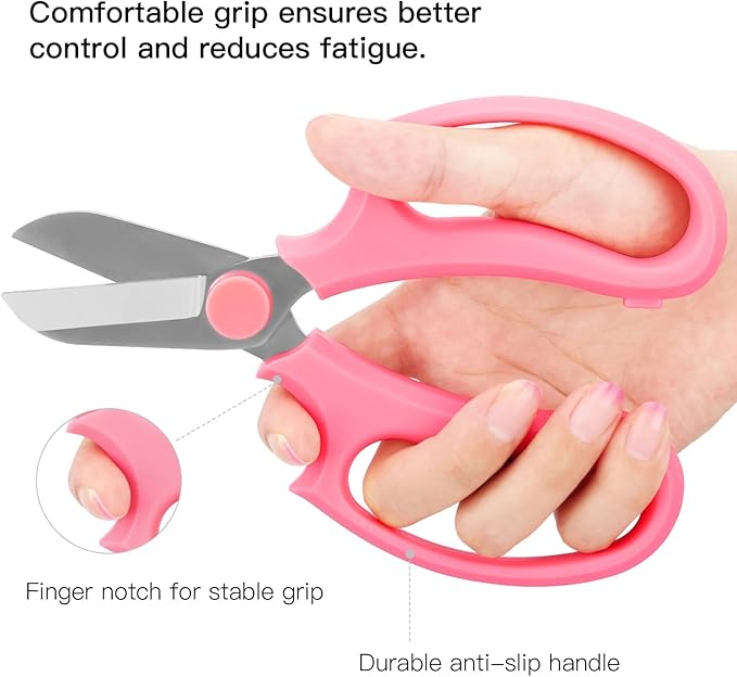 Housolution Flower Scissors, Strong Floral Shears,3PCS Premium Steel Garden Pruning Shears Floral