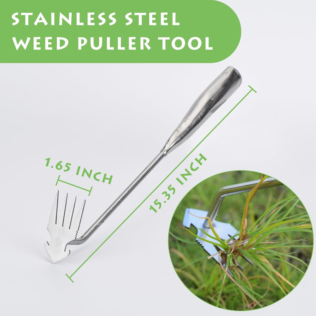 Weed Puller Tool, Stainless Steel Gardening Hand Weeder Tools, Weeding Artifact Uprooting Weeding