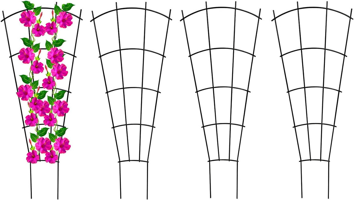 4 Pack 23'' Plant Trellis for Potted Climbing Plants Indoor, Outdoor Metal Garden Trellis for