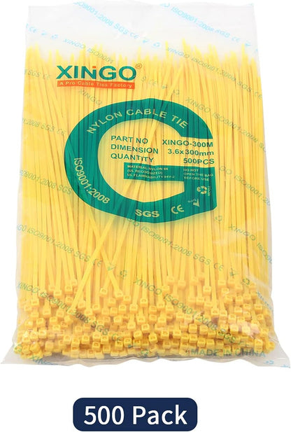 XINGO Nylon Cable Zip Ties Self Locking Plastic Wire Ties with 40 Lbs Tensile Strength for Indoor