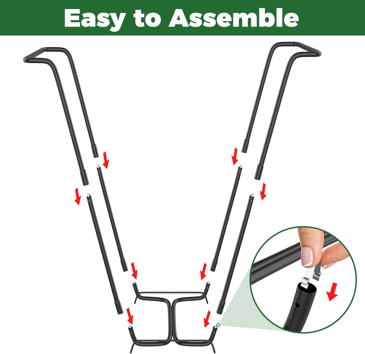 Outdoor Trash Bag Holder Metal Garden Trash Bag Holder for Yard Waste Stand Holds 30-45 Gallons