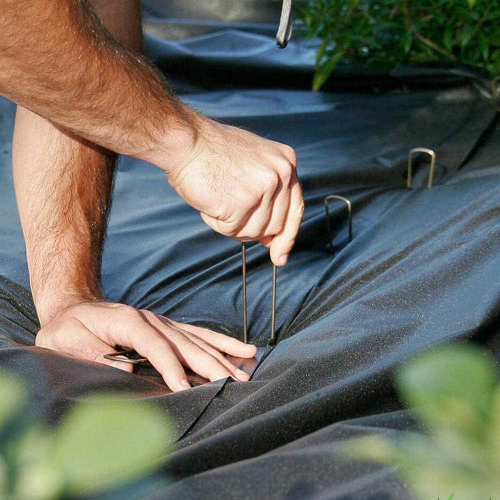 100 Pack 12" Garden Stakes Pins,Heavy Duty Garden Landscape Staples Stakes Pins Galvanized