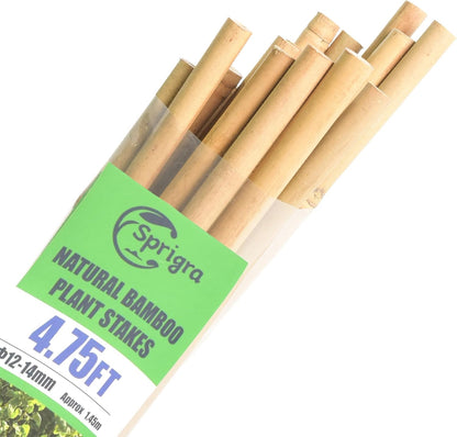 Bamboo Stakes 57 Inch, Approx 5FT Garden Stakes Multi-Purpose, Plant Stakes for Tomatoes, Beans